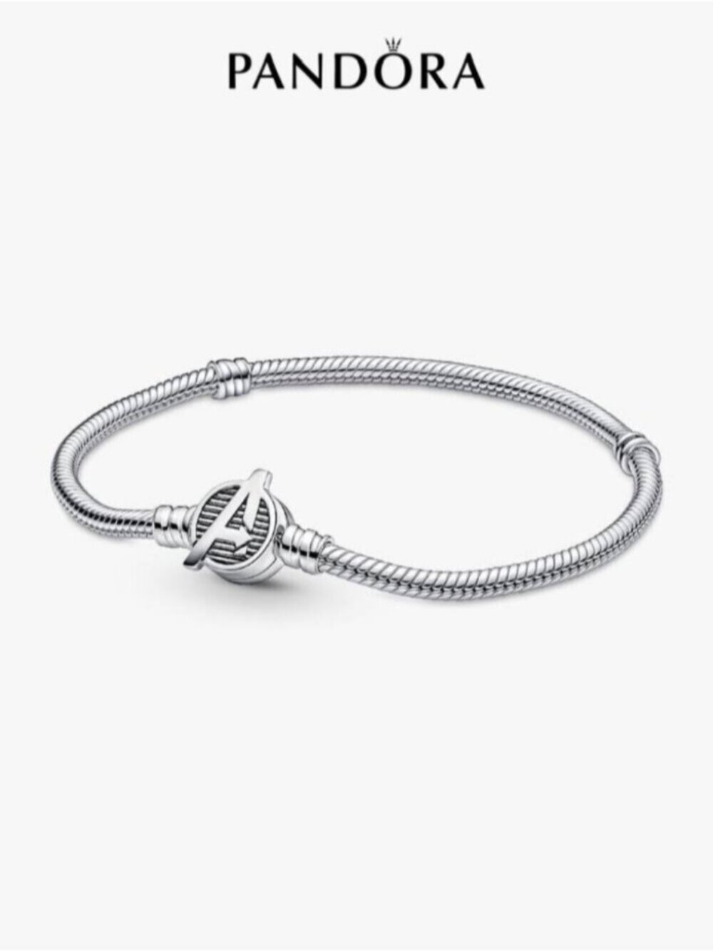 Pandora Moments Marvel The Avengers Logo Clasp Snake Chain Bracelet